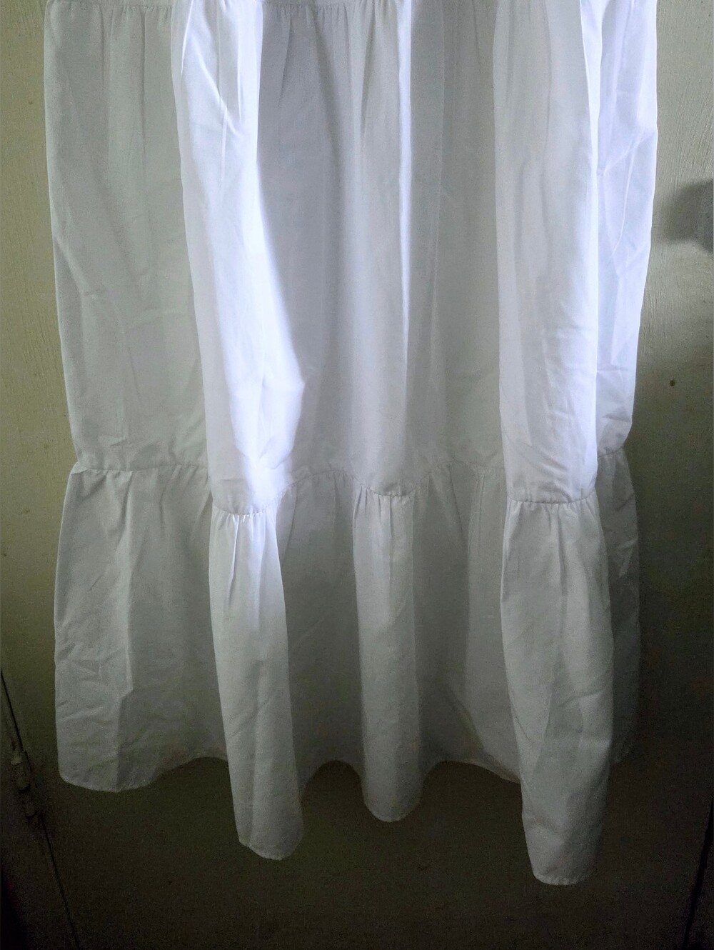 ZARA White Tiered Lace Poplin Maxi Dress Smocked Size S - Picture 5 of 12